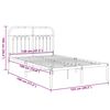 vidaXL Bed Frame White Steel Small Double Bed Frame Rectangular
