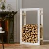  vidaXL Firewood Rack White 23.6x9.8x39.4" Solid Wood Pine