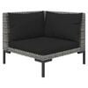 vidaXL Garden Lounge Set Dark grey with black cushions
