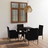 vidaXL Garden Dining Set Black, Cream White