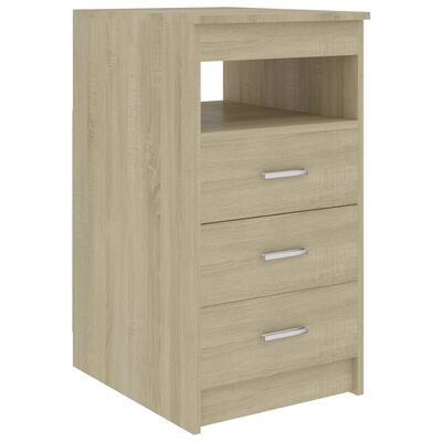 vidaXL Drawer Cabinet Sonoma Oak 15.7"x19.7"x29.9" Engineered Wood