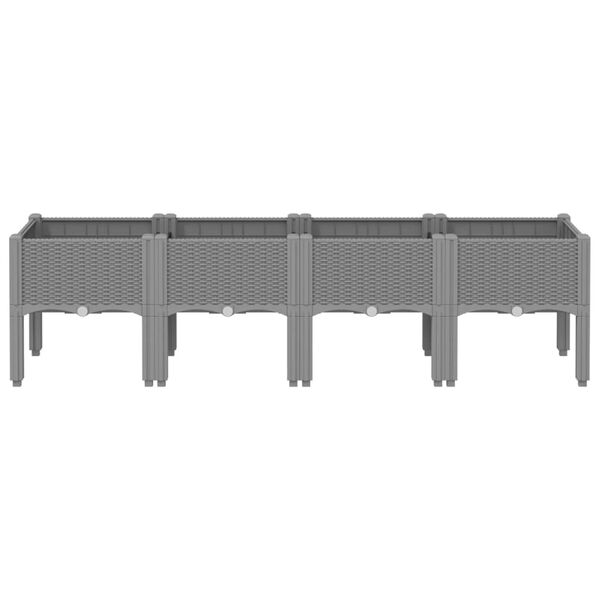 vidaXL Garden Planter Light grey Polypropylene 63 x 15.7 x 16.5 in