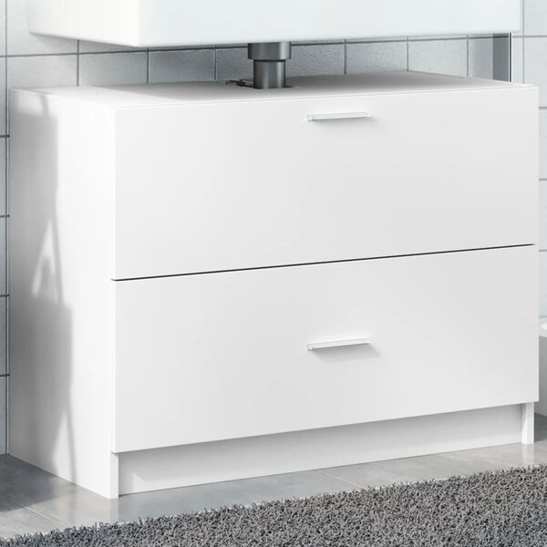 vidaXL Sink Cabinet White Engineered wood Medium Bathroom Cabinet