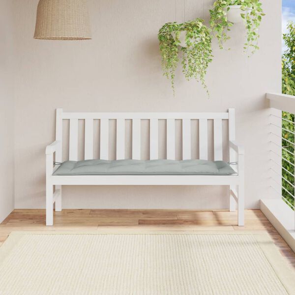 vidaXL Garden Bench Cushion Melange Light Grey 100% Polyester