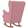 vidaXL Rocking Chair Pink Velvet (100% polyester) Standard Rocking Chair