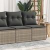 vidaXL 2 Piece Patio Sofa Set with Cushions Gray Poly Rattan Acacia