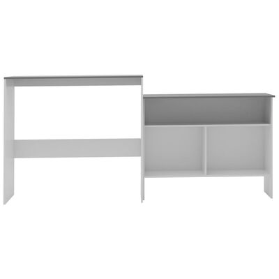 vidaXL Bar Table with 2 Table Tops White and Gray 51.2"x15.7"x47.2"