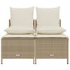 vidaXL Garden Sofa Set Beige PE Rattan, Powder-Coated Steel, 100% Polyester