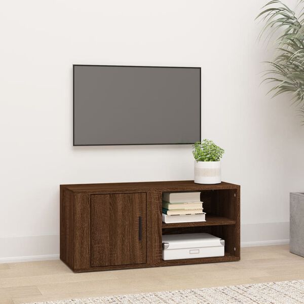 vidaXL TV Cabinet Brown Oak Engineered Wood Medium TV Cabinet