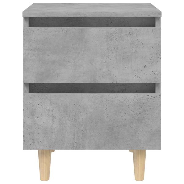 vidaXL Bed Cabinet Set of 2 Concrete Grey Engineered wood and solid pine
