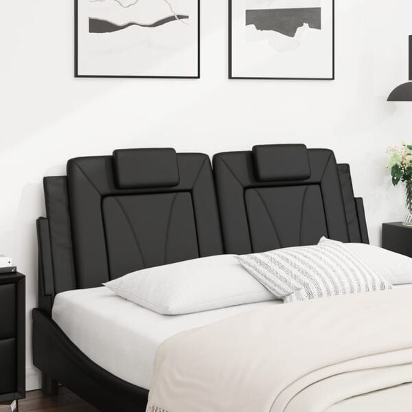 vidaXL Headboard Cushion Black Faux leather Standard Detachable