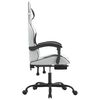 vidaXL Gaming Chair White and Black Faux leather, Metal, Plywood