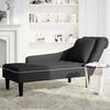 vidaXL Chaise Lounge Black Velvet, Plywood, Plastic Standard