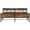 vidaXL Bed Frame Smoked Oak Steel, Engineered Wood 76.0 x 80.0 in