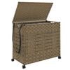 vidaXL Laundry Basket with Wheels 26.0x13.8x23.6" Rattan