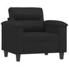 vidaXL Sofa Chair with Footstool Black 23.6" Faux Leather