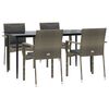 vidaXL Garden Dining Set Black and Gray