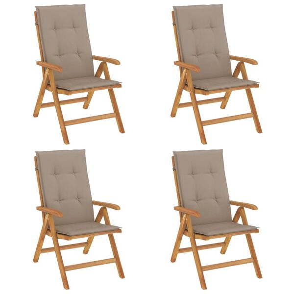 vidaXL Reclining Garden Chair Set of 4