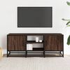 vidaXL TV Cabinet Brown Oak Engineered Wood, Metal Medium TV Cabinet