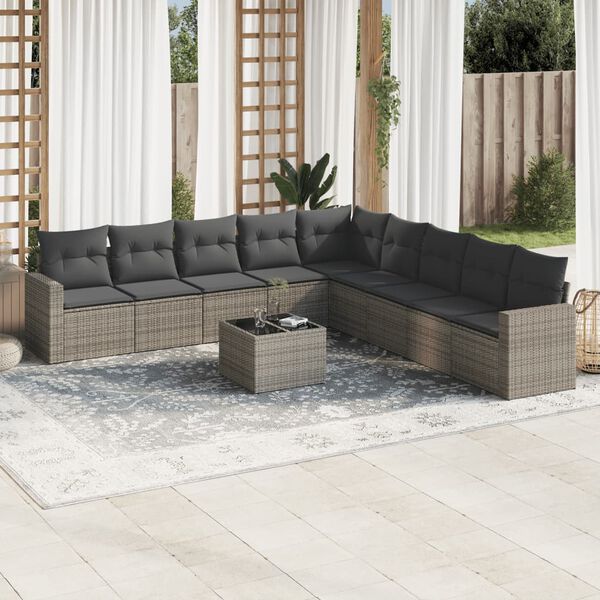 vidaXL Garden Sofa Set Grey