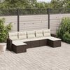vidaXL Garden Sofa Set Brown PE rattan, powder-coated steel, polyester