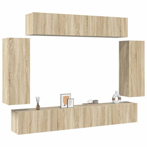 vidaXL TV Cabinet Set 6 Piece Sonoma Oak Engineered wood Large