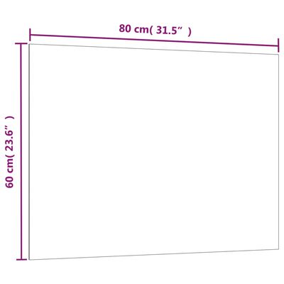 vidaXL Wall-mounted Magnetic Board White 31.5"x23.6" Tempered Glass