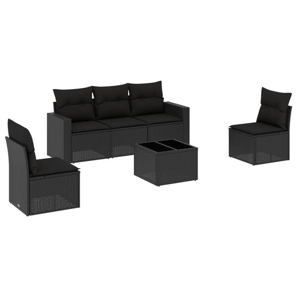 vidaXL Garden Sofa Set Black