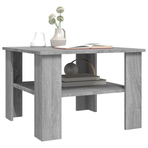 vidaXL Coffee Table Gray sonoma Engineered wood 23.6x23.6x16.5 in