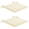vidaXL Garden Chair Set of 2 Natural wood, Cream Solid Acacia wood