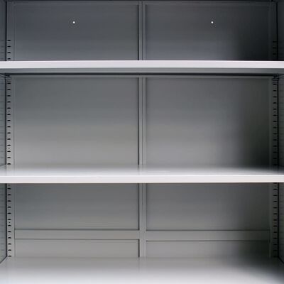 vidaXL Office Cabinet with 2 Doors Steel 35.4"x15.7"x70.9" Gray