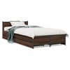 vidaXL Bed Frame Brown Oak Engineered Wood Twin Bed Frame Rectangular