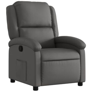 vidaXL Recliner Chair Grey Genuine leather, metal, plywood Single seat