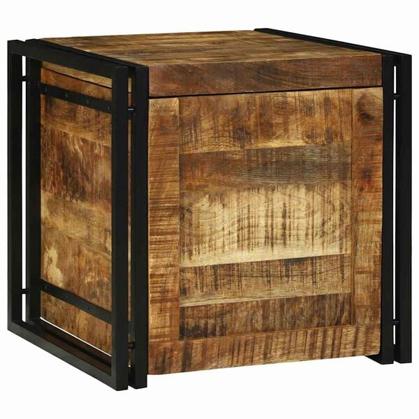 vidaXL Storage Box 19.69 x 19.69 x 19.69 in Rough Mango Wood