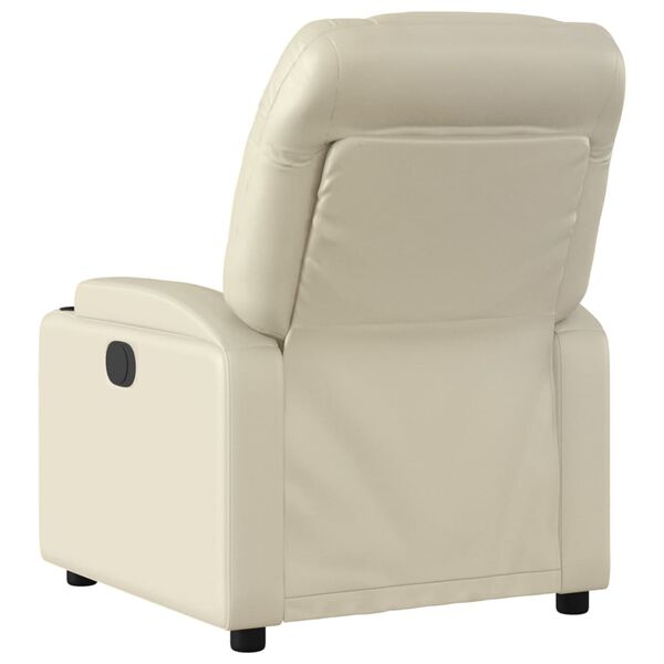 vidaXL Recliner Chair Cream Faux leather, metal, plywood Standard