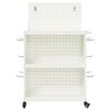 vidaXL Tool Trolley White 25.59 x 13.78 x 43.70 in Cold-rolled Steel
