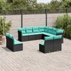 vidaXL Patio Sofa Set Black, Blue