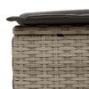 vidaXL Double Sun Lounger with Cushions Light Grey Poly Rattan