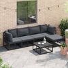 vidaXL Garden Sofa Set with Cushion 6 pcs Black Aluminium