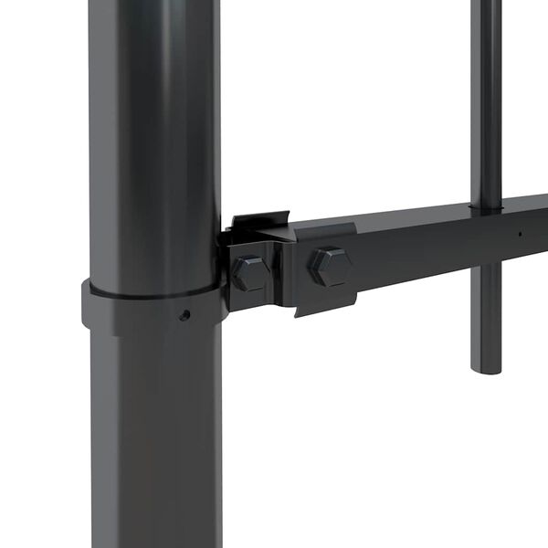 vidaXL Garden Fence with Hoop Top Steel 71.3" x 23.6" Black