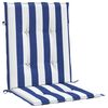 vidaXL Lowback Chair Cushion Set of 4 Blue & White Stripe 100% polyester