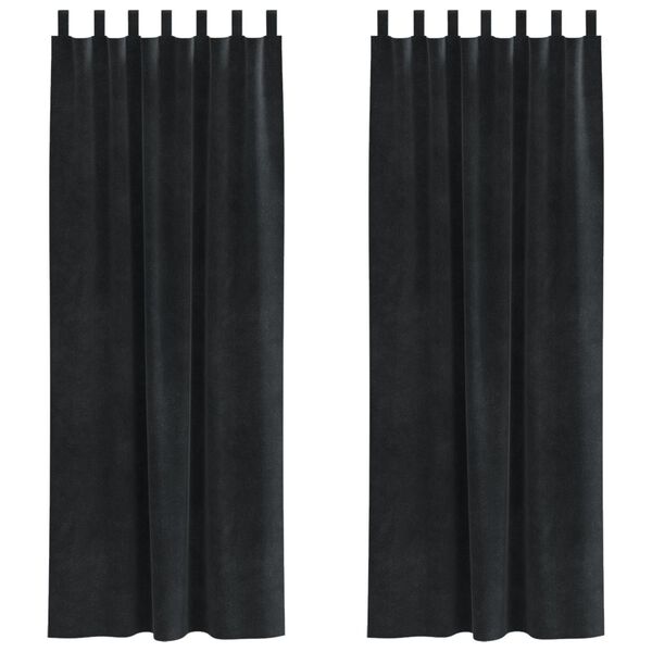 vidaXL Blackout Curtains 2 pcs Black 55.12 x 96.46 in Velvet
