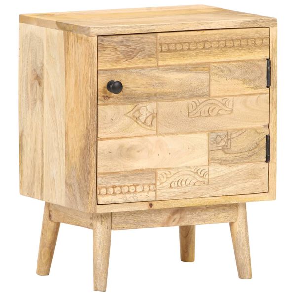 vidaXL Bedside Cabinet Natural wood Solid mango wood Medium Storage