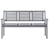 vidaXL Bench Grey Solid eucalyptus wood 3-seater Ergonomic