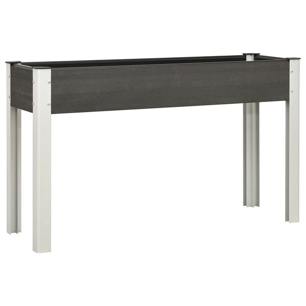 vidaXL Garden Raised Bed Gray Wood Plastic Composite Large Durable