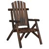 vidaXL Garden Lounge Set Burned Wood Solid Spruce Wood 5 Piece Set