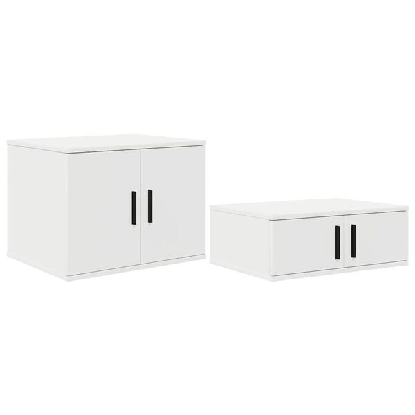vidaXL Storage Cabinet 2 pcs White 40.55 x 16.14 x 15.75 in