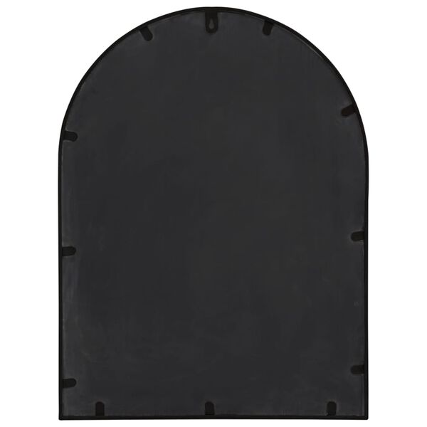 vidaXL Garden Mirror Black Iron, Glass Medium Decorative Inlays