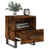 vidaXL Bedside Cabinet Smoked Oak Engineered wood, Iron Medium