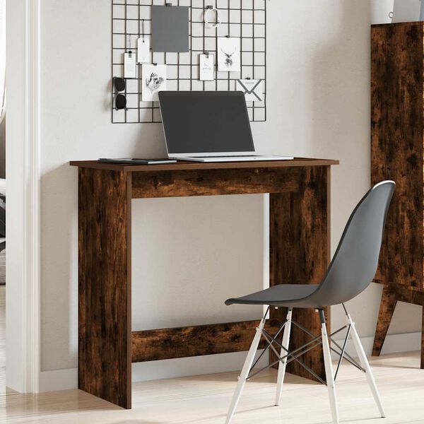 vidaXL Desk Smoked oak Engineered wood Standard Desk Rectangular